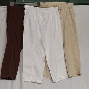 Bundle of 3 💥 100% Cotton Capri Summer Pants Sz M